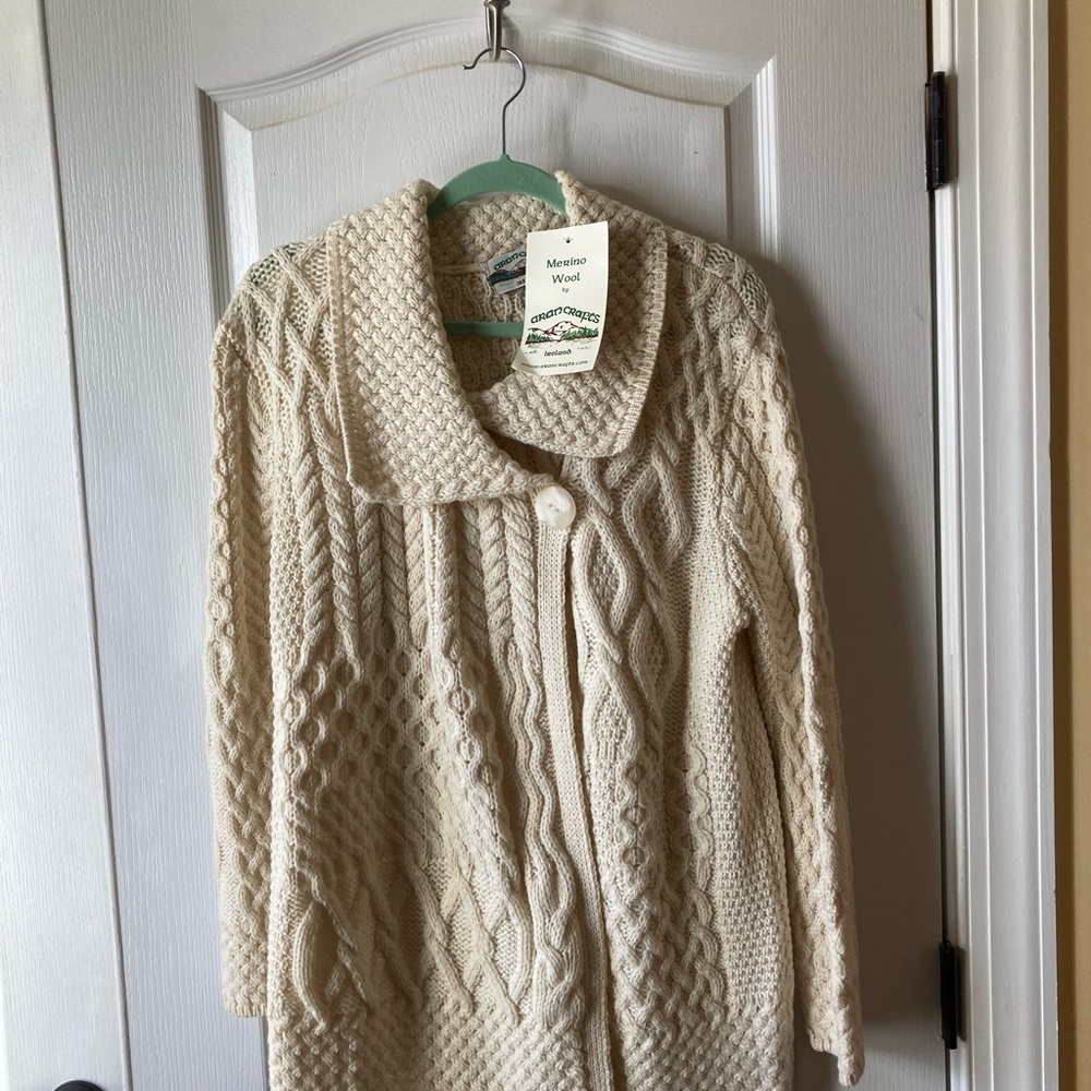 Merino wool Irish cardigan
